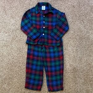 Lands' End Kids Plaid Pajama Set - Red, Blue, Green